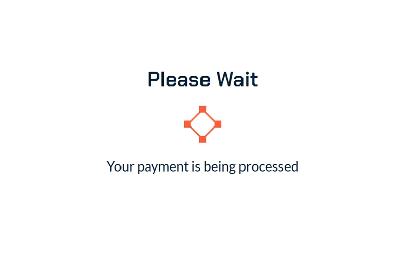 Please wait screen with the animated Vyrian logo loader