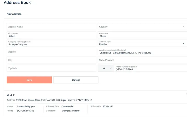 Address edit form