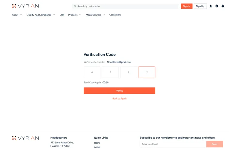 Six-digit verification code entry with the resend timer